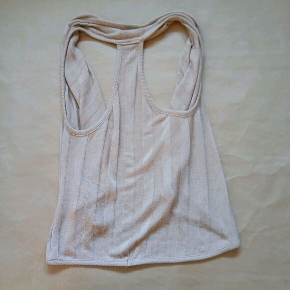 Wet Seal Vest Medium Sleeveless Open Front Top Beige Coastal Knit - Picture 2 of 7